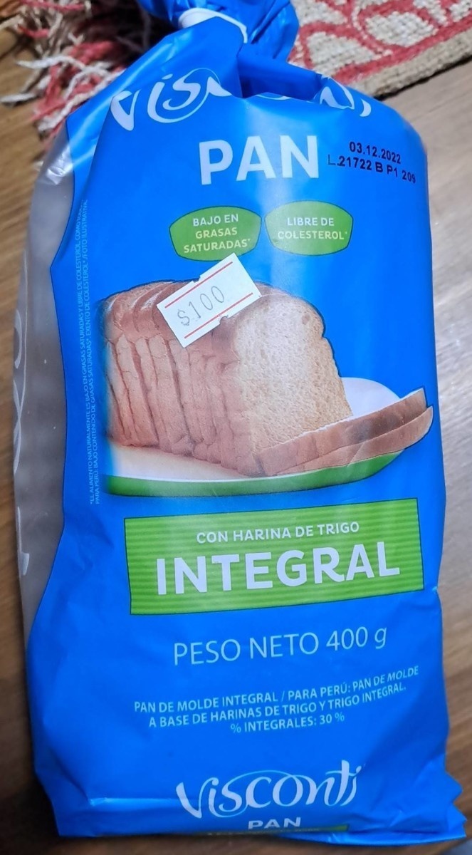 Pão de forma integral (36% Cereais integrais)